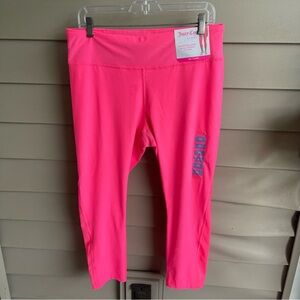 Juicy Couture Sport Essential Crop Leggings 22” inseam Size XXL NWT Pink Pow Y2K